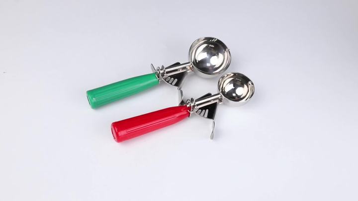 Ice Cream Scoop, Ice Cream Scooper Set Include Different Sizes, Heavy Duty Ice Cream Scoop with Trigger, Polishing Stainless Steel 18/8 Cookie Scoops for B