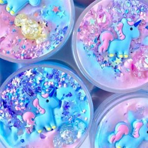 DENOSWIM 60/100ml Unicorn Slime Toy Crystal Plasticine Shining Milk Box DIY Slimes Decompression Toys for Kids