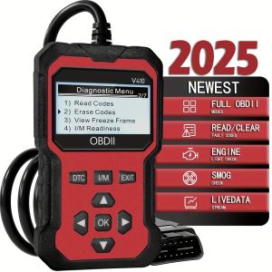 Enhanced Universal Obd Ii Scanner Car Engine Fault Code Reader Can Diagnostic Scan Tool Reads and Clears Error Codes for 1996 or Later Vehicles.