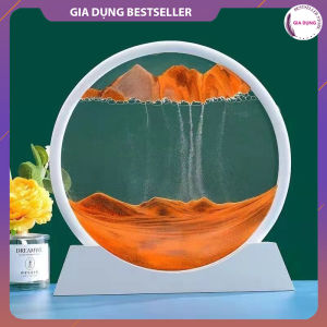 Tranh Cát Chảy Chuyển Động 3D Trang Trí Hình Tròn Viền Trắng -DECOR TRANG TRÍ NHÀ CỬA PHÒNG KHÁCH BÀN LÀM VIỆC