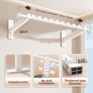 WEILAISHI | Wall-Mounted Invisible Folding Telescopic Clothes Drying Rack