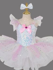 Princess Style Performance Costume Puffy Skirt Childrens Dance Performance Sparkling Tulle Dress Cute Girl Ballet Vestments