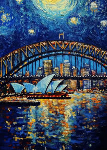 Jigsaw Puzzle Van Gogh Style Sydney Opera House Starry Night Abstract Art For Adults Great Family Fun Relaxing Brain Teaser Gift