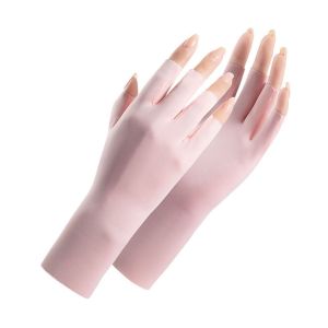 WRELS | Summer Fingerless Gloves Women Cooling Sun Protection Driving Gloves Touchscreen Anti UV Ice Silk Breathable Cycling Gloves
