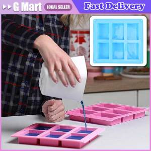 6 Cavities Square Silicone Cake Mold Diy Handmade Silicone Candle Mold Rectangular 100ml Hand Soap Mold Home Demomation Gifts 6 Grid Handmade Soap Silicon Mold 6 Types Floral Pattern Flat Bottom Essential Oil Toilet Soap DIY Baking Cake Square Mold