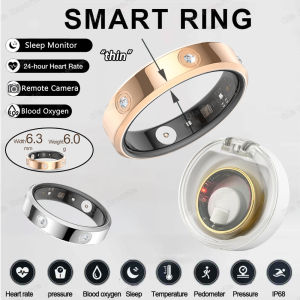 New 2025 Fashion Women Smart Ring IP68 Waterproof Super narrow 6.3mm Smarting Sleep Health Monitor Sport Pedometer Fitness Rings