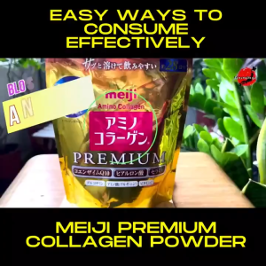 (Exp2028)Meiji Premium Amino Collagen 196g Glowing Skin & Firming Japan lmprove skin tone Lighten fine lines