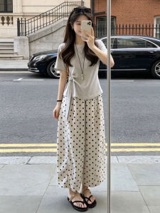 ZHENMANZI | Popular 2026 New Fashion T-Shirt and Polka Dot Palazzo Pants Set