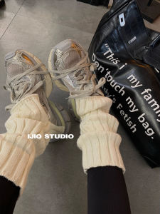 IJIO Thick Warm Knitted Socks Cool Retro Stripes Tube Socks Women Winter Home Comfort Cozy Tights Fashionable Trendy Leggings