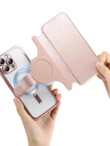 iPhone 16 pro Max Flip Cover Magnetic Absorption Transparent Anti-Fall Full Lens Protection Shockproof Business Luxury Simple Style