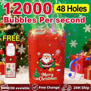 2026 Christmas Gift New Year 48-Hole Firework Bubble Machine with Music Light Full Auto Rechargeable