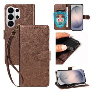 Rfid Blocking Retro Wallet Leather Case for Samsung Galaxy S26 Ultra S25 Edge S24 S23 S22 S21 S20 S10 S9 Plus FE Magnetic Cover