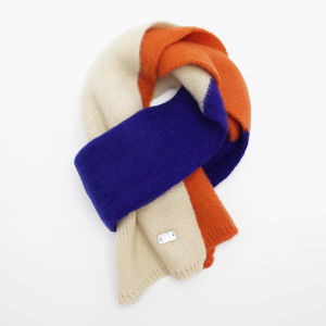 Korean Style Small Knitted Scarf Womens Neck Protection Warmth Decoration Short Neck Warmer Versatile Color Block Student Youth