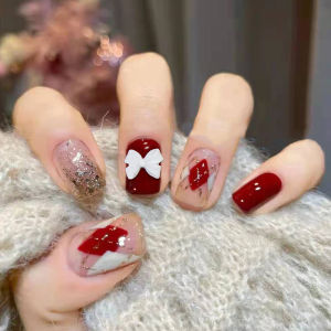 MONLEYTA | Handmade Nail Art Stickers Short And Long Wearing False Nails Premium Feel Autumn Winter Collection Nail Tips By MONLEYTA
