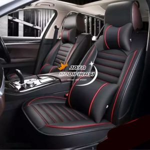 Sarung jok mobil Innova variasi tahun 2015-2020-2022 full sett bahan kulit sintetis asli 100%.