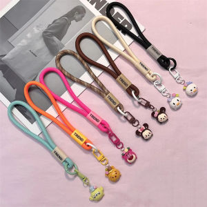 สายรัดโทรศัพท์สั้นลายสต็อกเกอร์ สายรัดข้อมือสต็อกเกอร์สีแดง หนังสัตว์ หนัง โลหะผสม เคสโทรศัพท์แบบอเนกประสงค์ ป้องกันการสูญหาย สายรัดโทรศัพท์มือถือแบบทันสมัย