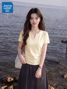 Jeanswest | Áo Thun Nữ Cổ V Tay Ngắn Mùa Hè