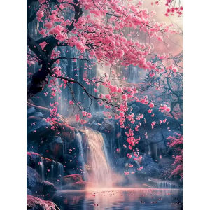 Cherry Blossom Waterfall Jigsaw Puzzle 500/1000/1200/2000PCS Paper Puzzle Relaxing Game Stress Relief Home Art Decor Gift