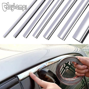 3m Chrome Moulding Trim Car Door Protector Stickers Strip Bumper Grill Car Anti-Collision Tape Door Edge Guard Plate Bright Sticker