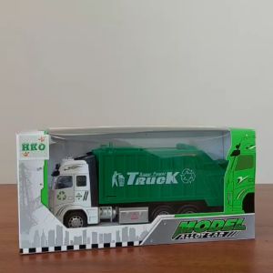 Diecast Miniatur Mainan Mobil Truk Sanitation Besi Pull back Bersuara