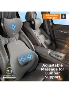 Adjustable Massage Lumbar Support Back Cushion