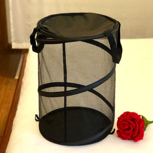 Foldable Large Capacity Dirty Clothes Hamper Doll Toy Portable Bedroom Closet Organizer Chinese Style Pure Color Utility Basket