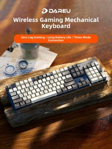 DAREU | Gaming and Office Wireless Triple Mode Mechanical Keyboard Black Cyan Red Tea Axis