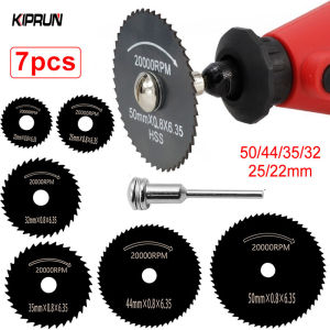 KIPRUN 7Pcs Mini HSS Circular Saw Blade Rotary Tool For Dremel Metal Cutter Power Tool Wood Cutting Discs Drill Mandrel Cutoff 22-50mm