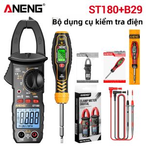 ANENG | Máy Đo Kẹp ANENG ST180 Kèm Bộ Bút Thử Điện Áp B29 Đèn Pin Tự Động Tắt Nguồn Đo Điện Không Tiếp Xúc Dùng Cho Gia Đình & Sửa Chữa Ô Tô
