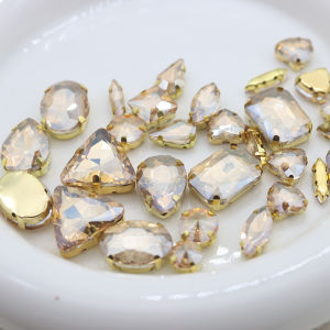 Vật Liệu Thủ Công DIY: Đá Rhinestone Thủy Tinh Dép Túi Xách Trang Trí Quần Áo Phụ Kiện Hình Dạng Hỗn Hợp Màu Cà Phê Màu Gel Đá Rhinestone Vàng