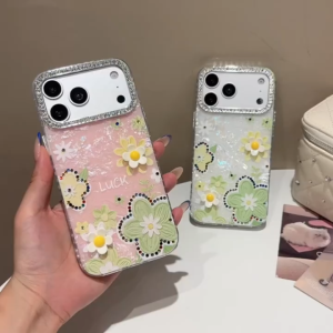 Korean Fresh Girl Aesthetic Shell Floral IMD Phone Case For iPhone 11 12 13 14 15 16 17 Pro Max