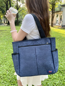 Easiest for Match Pure Color Womens Shoulder Bag Canvas Bag Ladieswear Waterproof Multi-Layer Patchwork Large Capacity Handbag Summer Leisure at Work