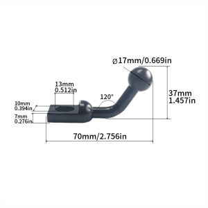 1PCS Motorcycle Rearview Mirror 17mm Ball Head Holder Extension Base Y-shaped Ball Head Aluminum Alloy Mobile Phone Holder