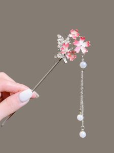 เครื่องประดับผมดอกไม้สไตล์ญี่ปุ่นฤดูใบไม้ร่วงและฤดูหนาวสำหรับผู้หญิง เครื่องประดับผมสไตล์จีนโบราณ ดอกไม้ ตกแต่งผม ชุดกวางตุ้ง จี้ผม เครื่องประดับผมแบบทันสมัย