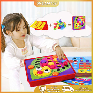 DREAMToy Anak mainan warna-warni hisap magnetik Jamur kancing 3D puzzle  dimensi mainan kognitif pendidikan anak-anak