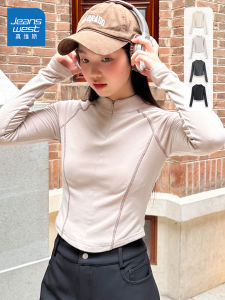 Áo Thun Dài Tay True Weave Dành Cho Nữ Mùa Thu Đông Mới Màu Tương Phản Cao Cấp Ôm Vừa Vặn Ấm Áp Mặc Trong