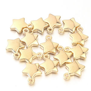 50pcs/lot Stars Beads Pendant Gold Loose Spacer Charms For Jewelry Making Findings DIY Earrings Necklace Accessories Wholesale