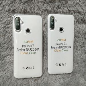 Clear Realme C3 Lubang 3 Softcase Silikon Casing Bening Transparan