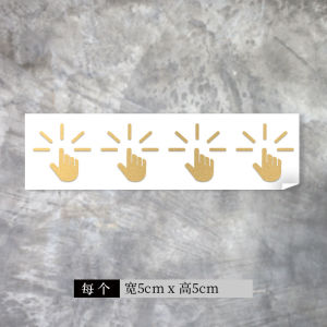 Home Decoration Cabinet Door Tap Touch Press Opening Instruction Sign Creative Palm Finger Sticker Golden Logo Sticker