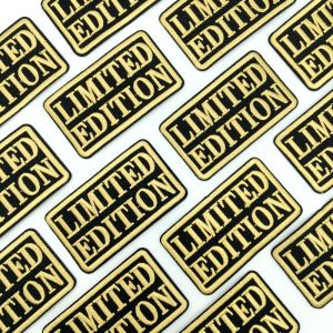 7pcs LIMITED EDITION Golden Letter Embroidery Iron on Patches Inspirational Phrases Iron on Patches for Clothes Hats Jeans