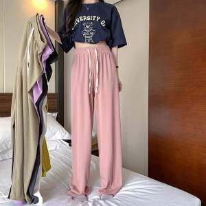 Check out women’s ice silk square pants /summer plain color hight waist pants (S-XL)