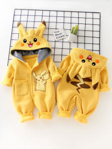 Thickened Spring Outfit Baby Romper Suit for Boys And Girls 100 Day Full Moon Outfit Cotton Polyester Blend Long Sleeve