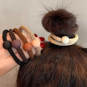 5Pcs /Set New High-quality Simplicity Seamless Scrunchie Rubber Band Head Rope Leather Band Girls Women Accessory Headdress