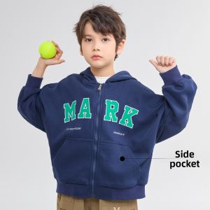 Mark Fairwhale | Hooded Loose Zipper Drop Shoulder Boys Hoodie