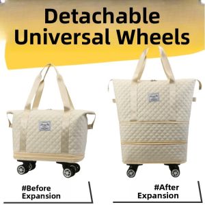 MIRUIDUO | Expandable Foldable Lightweight Travel Duffel Bag with Swivel Wheels