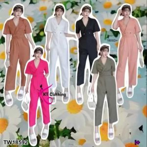Jumpsuit จั้มสูทขายาว พร้อมเข็มขัด ฟร้อม M ใส่ทำงาน เส้นเลือด 32-36 ใส่ทำงาน สูงสุด 38-40 เอว 26-30