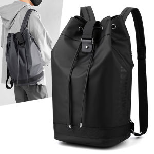Mens Casual Fitness Backpack Drawstring Cord Shoulder Bag High School Students Bookbag Training Sports Football Basketball Bag