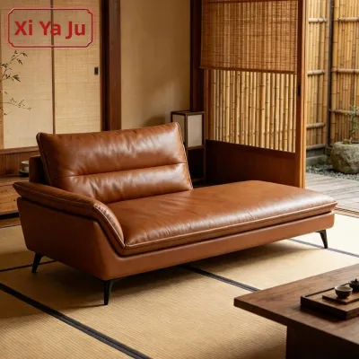Vintage Leather Chaise Lounge