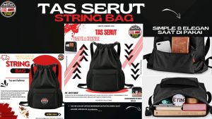 Tas Ransel Outdoor Perlengkapan Liburan dan Sekolah Tas Serut Drawingstring Pria Wanita Tas Fungsional Serbaguna Motif Terbaru Qoutes Viral