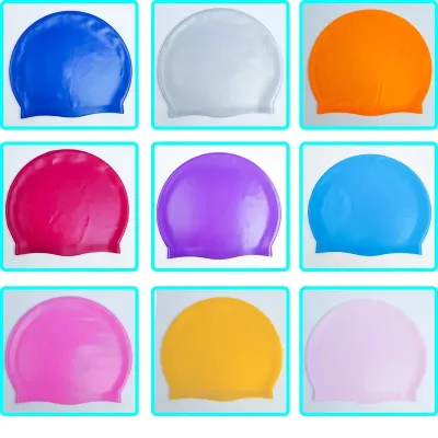 Silicone Swimming Cap Adult Equipment Logo Printable Waterproof Hair Drying Unisex Universal Swimming Cap For Children